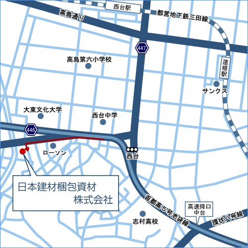 日本建材梱包資材株式会社　東京都板橋区西台2丁目32-15